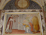 Un giovane santo prete, affresco, parete destra del presbiterio